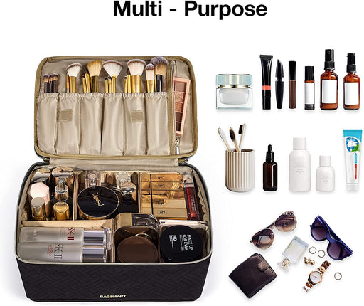 Double Layer Cosmetic Makeup Organizer Travel Makeup Case 