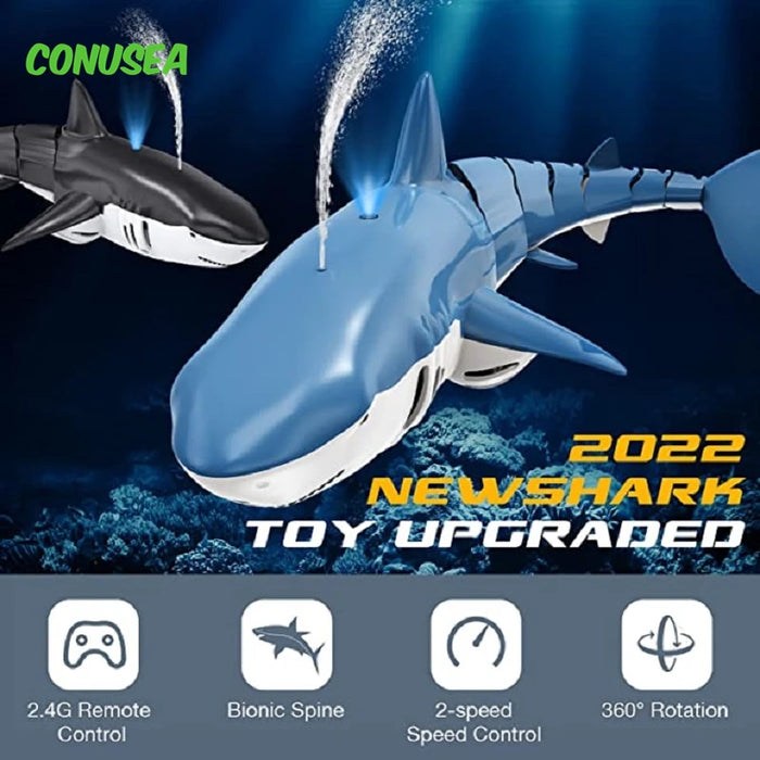 Smart Rc Shark Whale Spray Water Toy Remote Controlled 