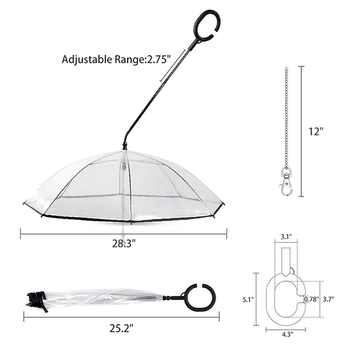 Clear Pet Umbrella With A Flexible Handle