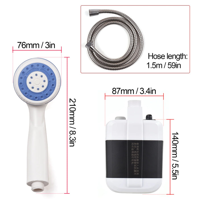 USB Rechargeable Electric Shower Pump for Camping Car Washing Gardening Pet Cleaning