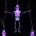 Halloween Skeleton String Lights, Battery Operated String Lights for Halloween Decorations (Purple Skeleton)