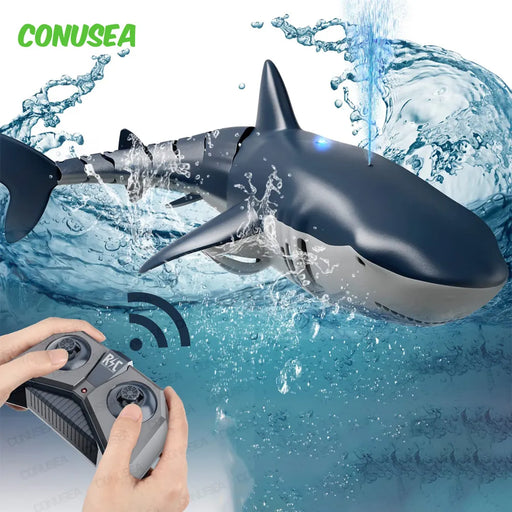 Smart Rc Shark Whale Spray Water Toy Remote Controlled 