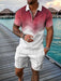 Men Shorts Set Sleeve Zip Polo 