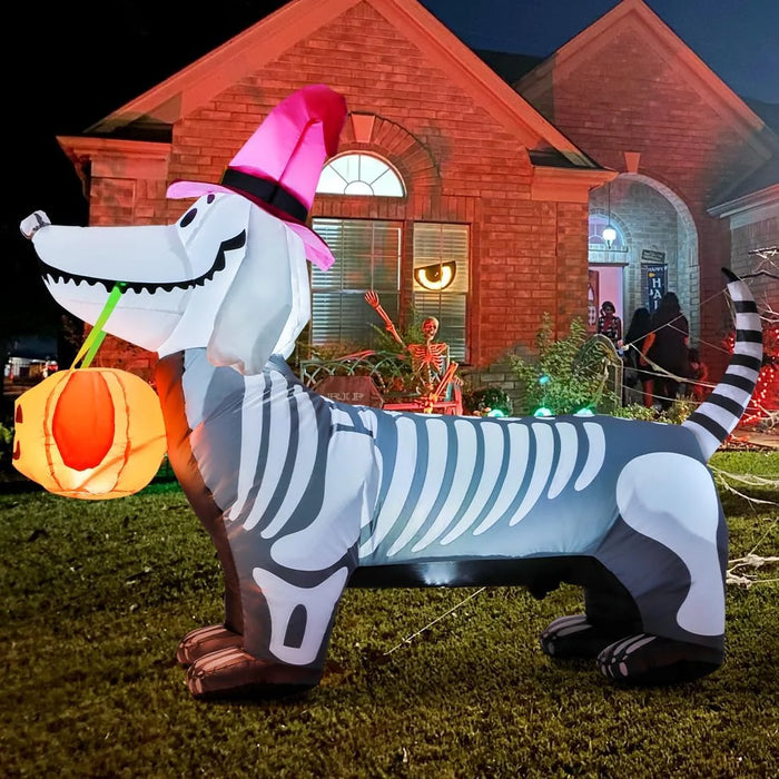 Halloween Inflatable 5.7 FT Dog Skeleton