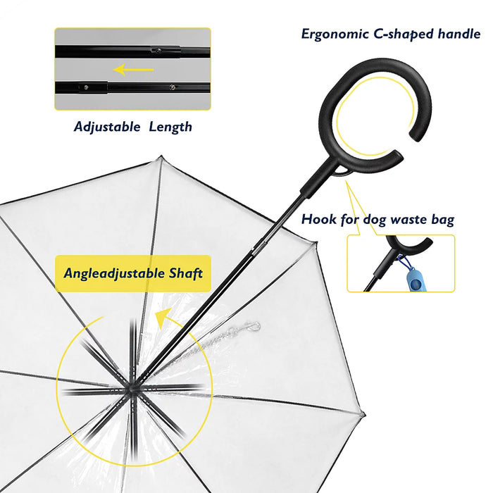 Clear Pet Umbrella With A Flexible Handle