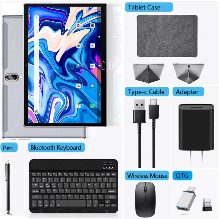 Android 13 Tablet 10 Inch Tablet with Keyboard Wireless Mouse 