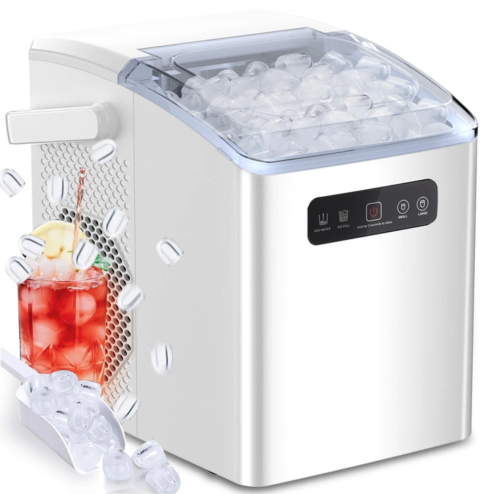 Countertop Portable Ice Maker, Self-Cleaning with Handle