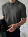  Ribbed Knit Polo Shirt