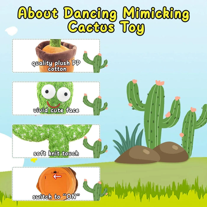 Dancing Cactus Plush Toy Doll Electronic Recording Shake with Song