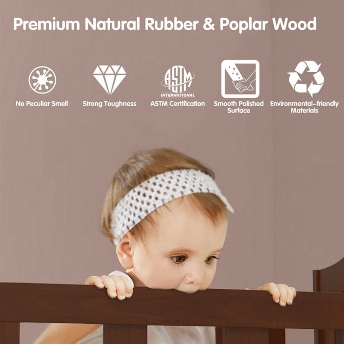 2-In-1 Classic Convertible Wooden Toddler Bed with 2 Side Guardrails for Extra Safety