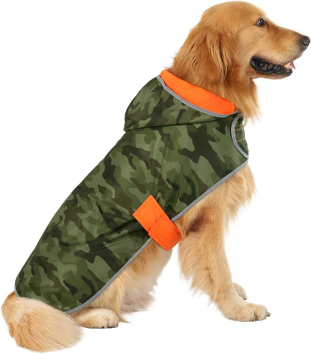 Reversible Dog Raincoat Hooded 