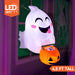 4.5 FT Halloween Inflatable Outdoor Cute Flying Ghost with Pumpkin Candy Basket