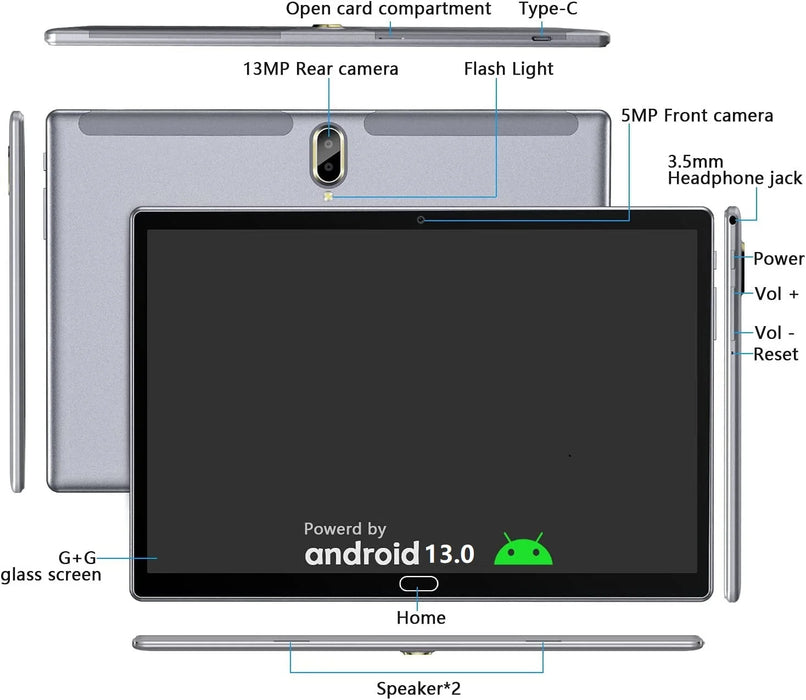 Android 13 Tablet 10 Inch Tablet with Keyboard Wireless Mouse 