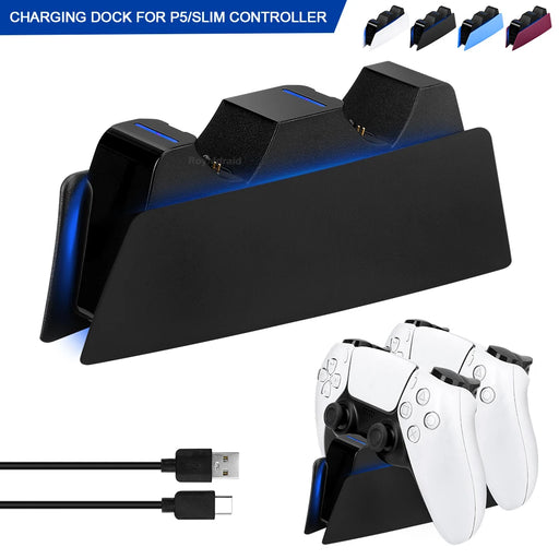 Fast Dual Charging Station for PS5 Dual Wireless Game Controller Handle Charging Dock Stand 