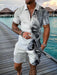 Men Shorts Set Sleeve Zip Polo 