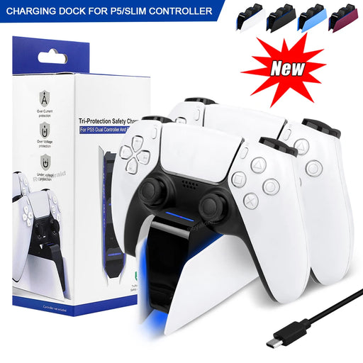 Fast Dual Charging Station for PS5 Dual Wireless Game Controller Handle Charging Dock Stand 