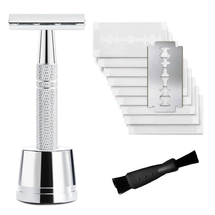 Double Edge Safety Razor for Women, with 10 Pcs Safety Razor Blades 