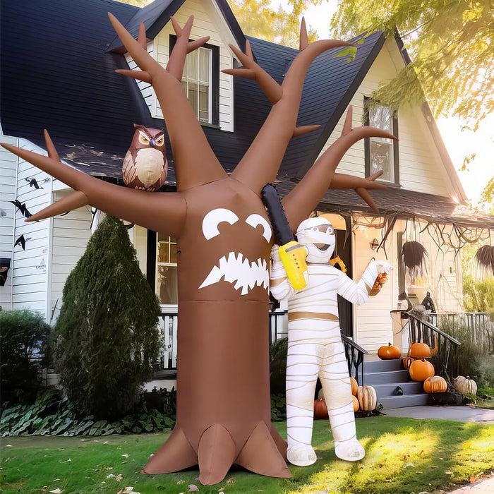 Halloween Inflatable 12 FT Inflatable Halloween Tree with Mummy