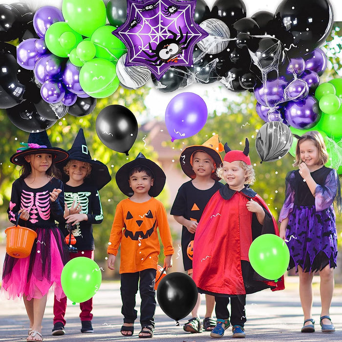 Halloween Balloon Arch Kit with Black Purple Halloween Balloons